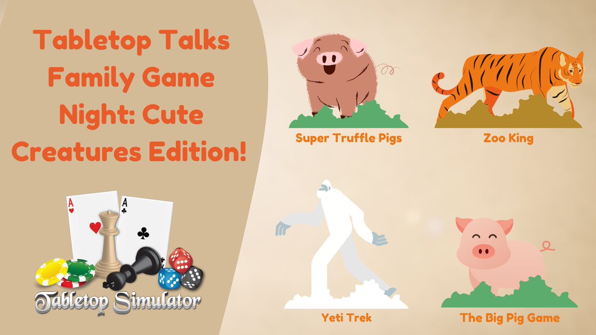Tabletop Talks Week 17- Family Game Night, Cute Creatures Edition! Bring the family together this holiday season with 4 fantastic games featuring cute, cuddly, &amp; occasionally not-so-cuddly animals! ow.ly/33zn50GLR4G 

<a href="/ZooKingGame/">Zoo King Game</a> <a href="/bicyclecards/">Bicycle Cards</a> <a href="/EvanEGibbs/">Evan</a> @junkfood_games
