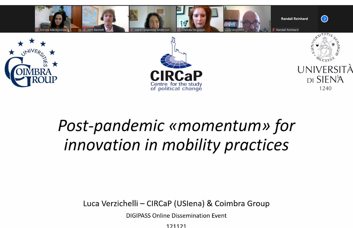 JuOffice's tweet photo. 📣#DIGIPASS Final Dissemiantion event🎉
🔛Currently, Prof. Luca Verzichelli from the @unisiena is having a speech on Post-pandemic ‘momentum’ for innovation in mobility practices!
More about DIGIPASS: https://t.co/hI99DTXTdM https://t.co/6LnI0RENJ9