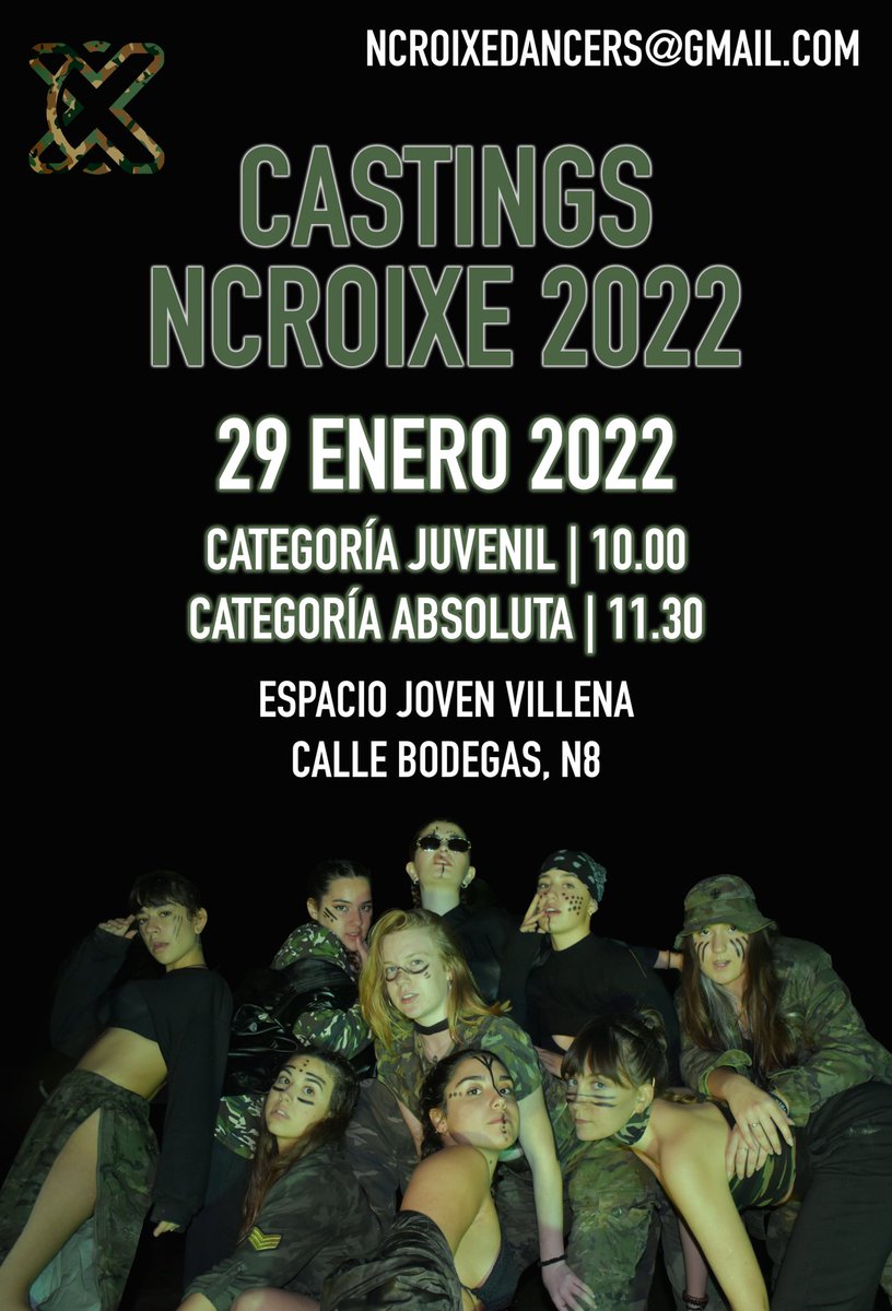 ncroixe's tweet photo. ✖️¡Estamos de vuelta!✖️
¿Quieres formar parte de los grupos de competición de
NCroiXe para el año 2022?
No te pierdas nuestros castings el día 29 de Enero!!

Inscripciones abiertas hasta el día 23 de enero rellenando el siguiente formulario 📩

https://t.co/1iJl1etDOP https://t.co/zmbeAsYU01