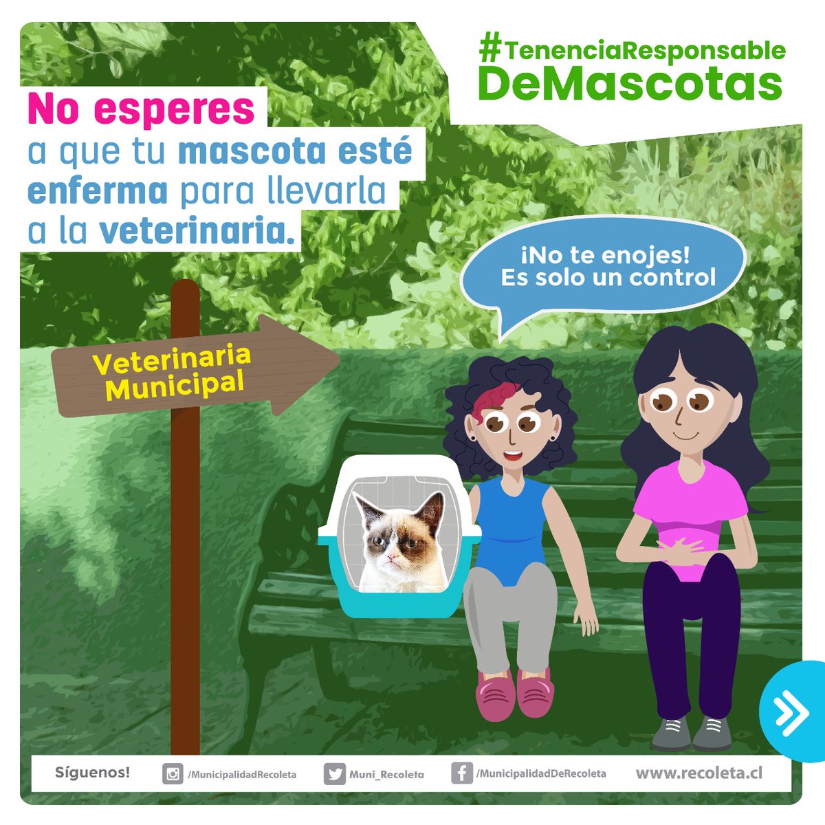 Muni_Recoleta's tweet photo. 🐶🐾🤎🐱 La ley de tenencia responsable de mascotas implica una serie de obligaciones, dentro de las cuales están la salud de tu mascota. 👩🏻‍⚕️Por eso, el municipio dispone del consultorio veterinario que atiende previa hora telefónica, llamando al 👉🏼229457350. #NoSonMuebles https://t.co/ZnO0VgmFg4