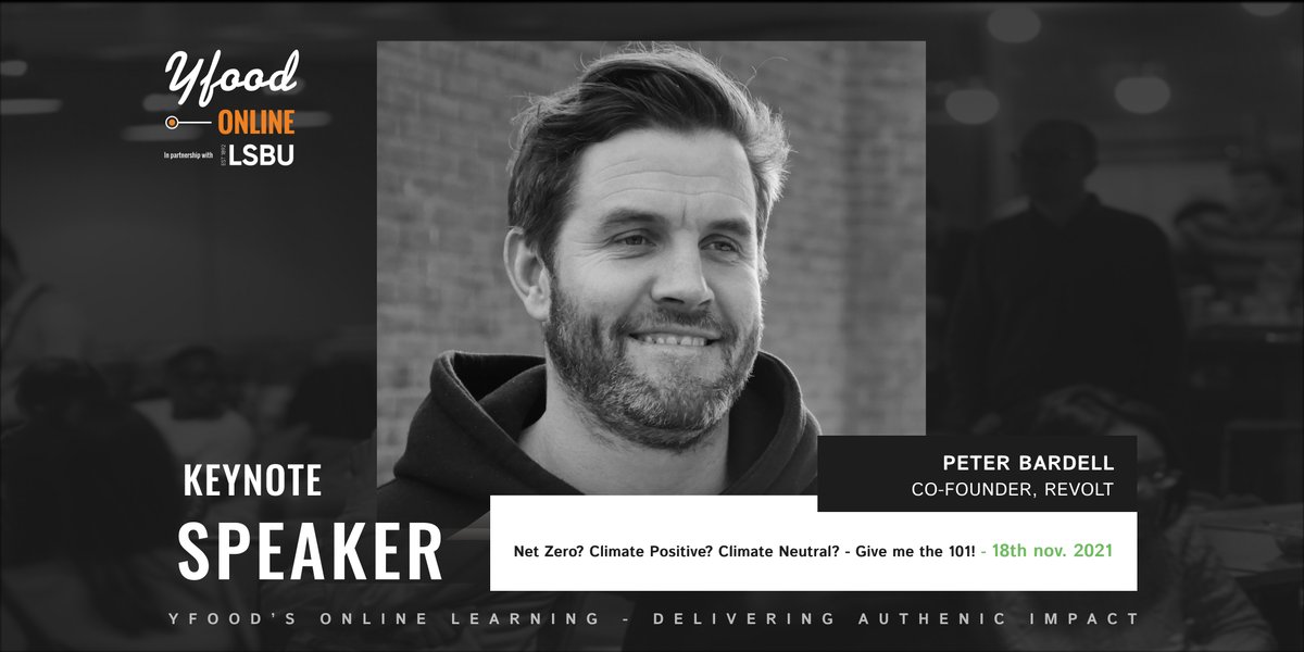 yfood_'s tweet photo. Learn to create purpose driven transformation and the communication strategy behind that with Peter Bardell, Co-founder of Revolt at our Delivering Authentic Impact course on the 18th. https://t.co/SXQBXa9FUw
#foodtech #innovation #authenticimpact #climatechange #COP26 #netzero https://t.co/BtEljsJQ4i