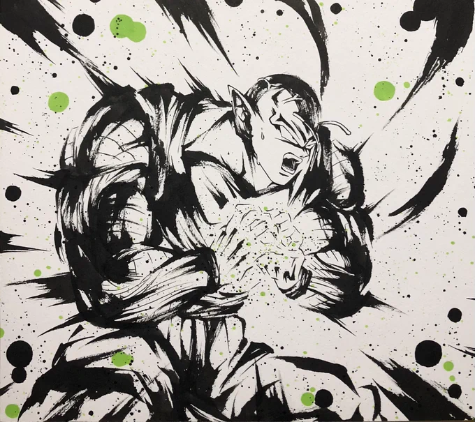 融合
#ドラゴンボール #模写 #イラスト #墨絵 