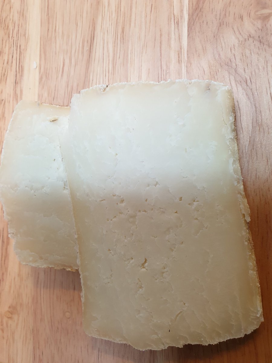 RibblesdaleC's tweet photo. Some #GroovyGoat, a matured, cloth bound goat milk #Wensleydale quality assurance purposes, you understand....OK, so it slipped down into my tummy, I will come clean. #tasty
Moving on....what do you think, which looks better, wood or slate background? https://t.co/BomXrb9vpw