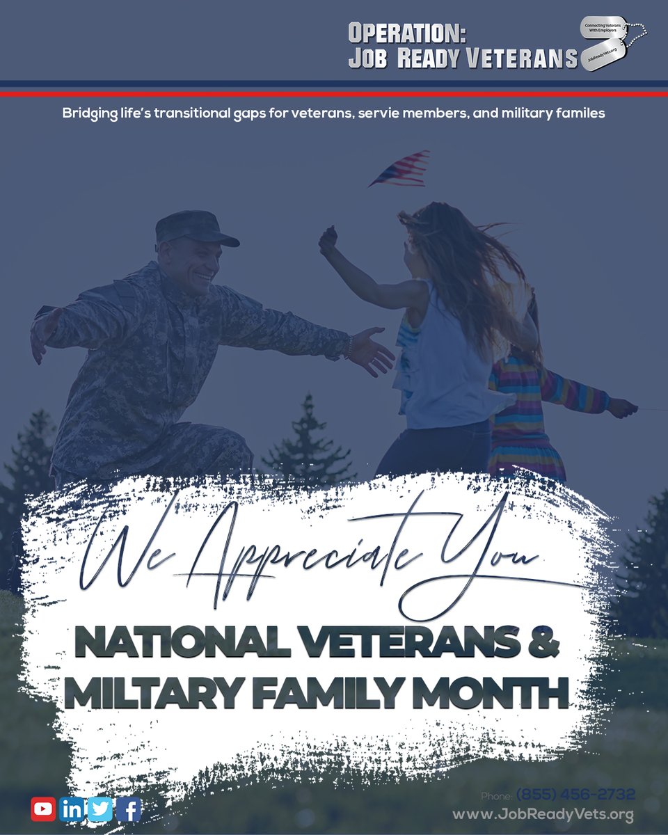 We see you. ​
We hear you.
We support you.​
We appreciate you. ​

Not just in November but every single day of the year. 

OJRV wishes everyone a National Veterans &amp; Military Family Month!

#veterans #military #family