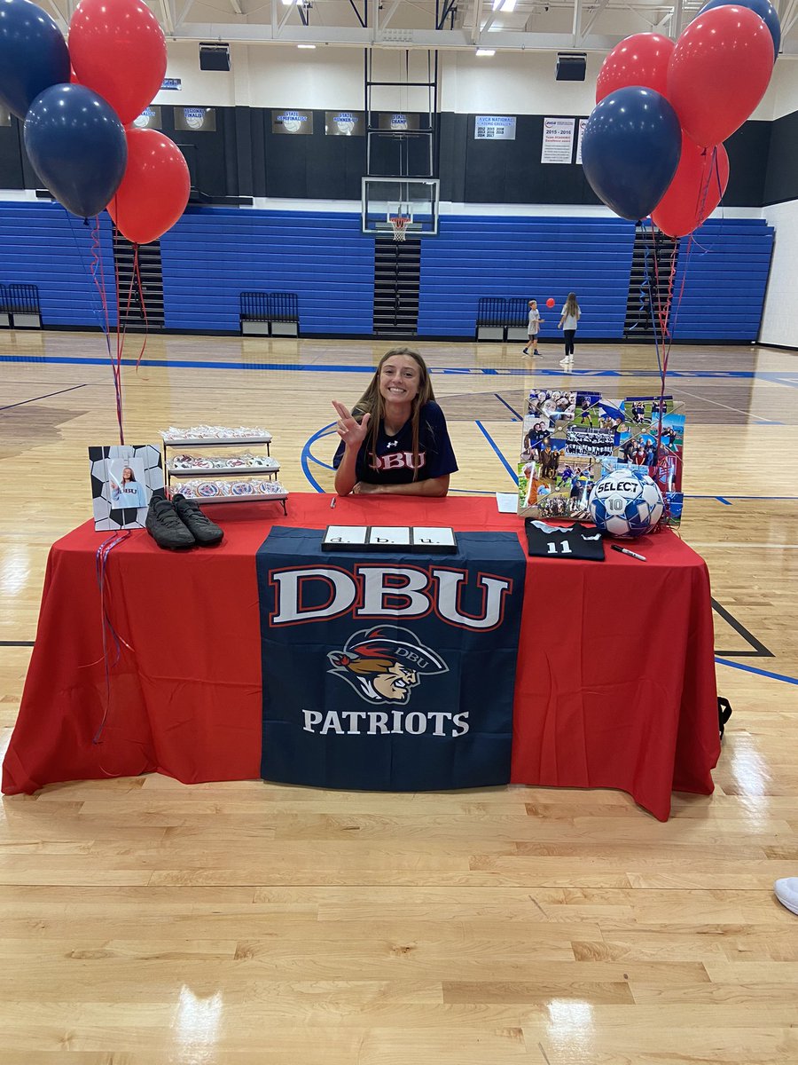 joelibenson's tweet photo. officially a patriot!❤️💙 I can’t wait to start this journey and i’m so so thankful to have amazing people by my side. @DBUWomensSoccer https://t.co/6xNUhZxdxn