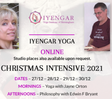 Bookings open for our 20th Xmas intensive. Mornings - 
The Inward Journey through Asana.
Afternoons - An Introduction to the Upanisads
Book here:
iyengaryoga.uk.com/our-events

#upanishads #iyengaryoga