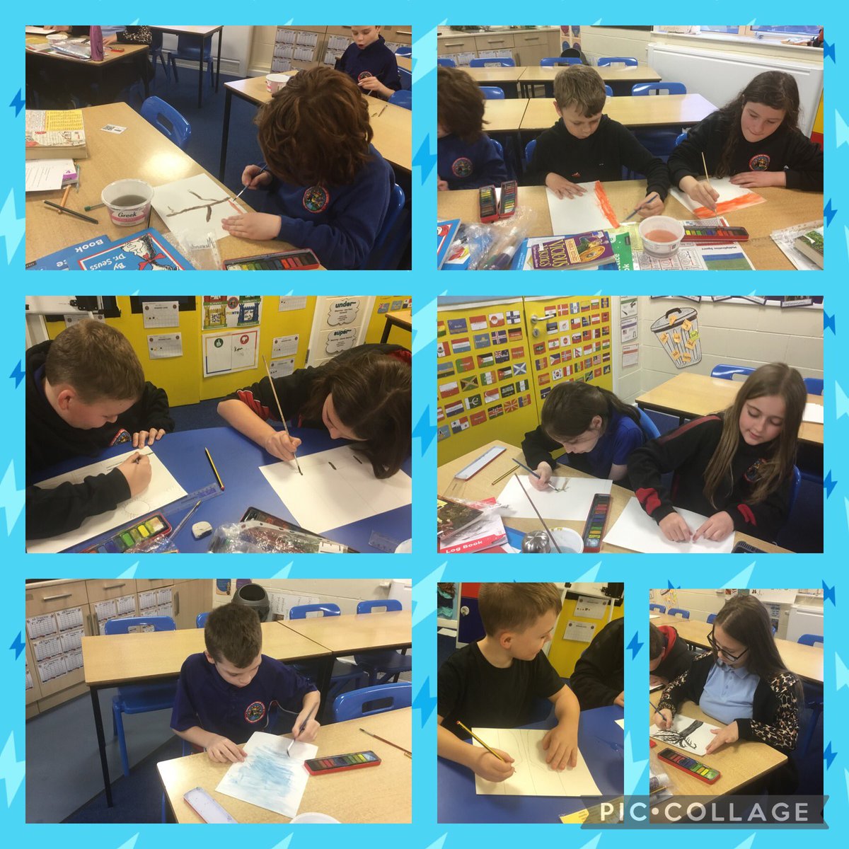 Hadrian_Park's tweet photo. Year 6B have enjoyed creating some weather and seasonal related artwork as part of our new international project through Global School Alliance. #HPPS6BRedPandas #HPPSArt https://t.co/r57d6O4bGO