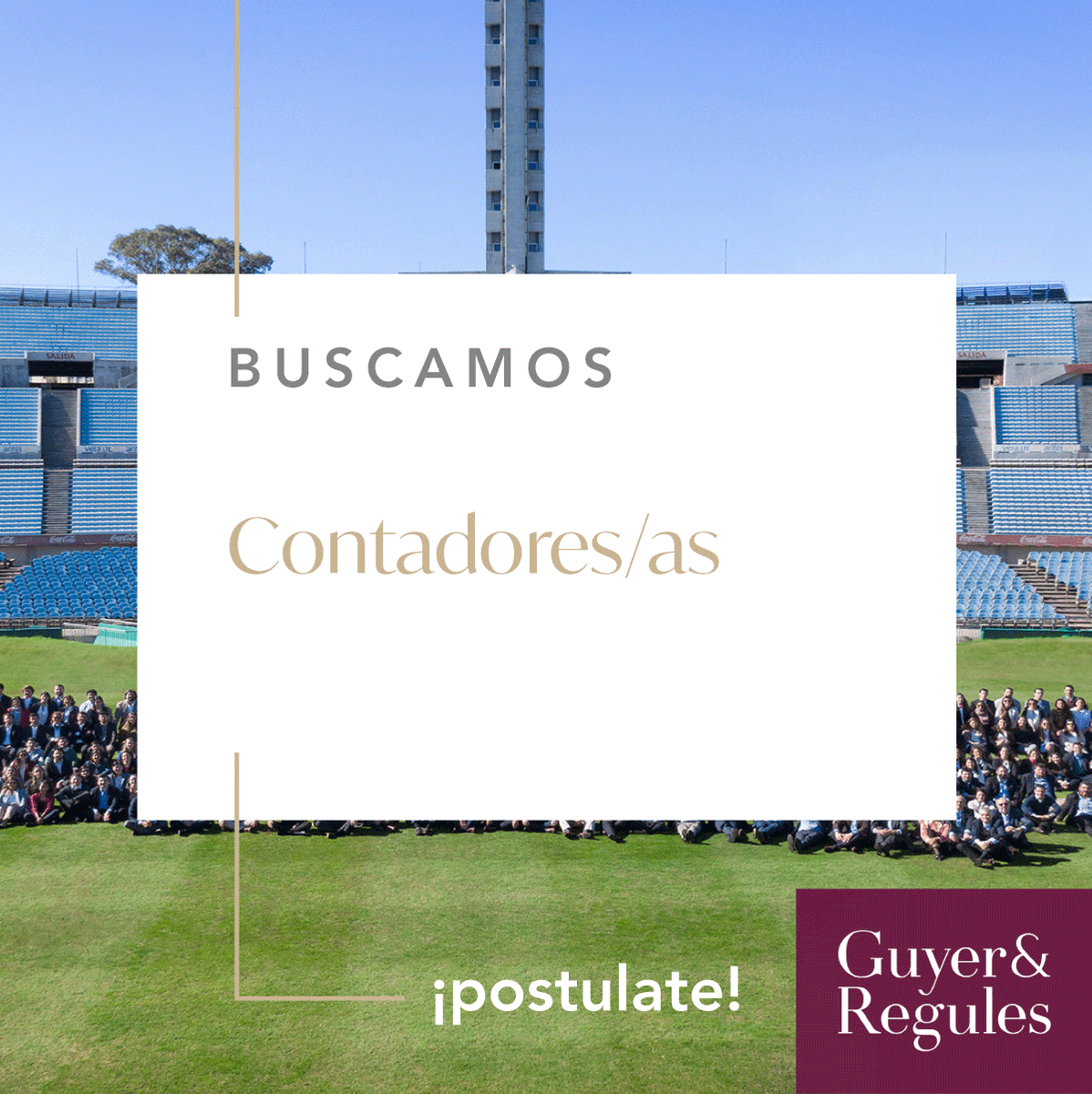 📢 Oportunidades Laborales:

✔️ Estudiantes de Contador Público para nuestro equipo de Zona Franca ➡️ bit.ly/3wDUkAC
✔️ Contadores egresados para nuestro equipo de Zona Franca ➡️ bit.ly/3HhgNs3

¡Sumate a nuestro equipo!