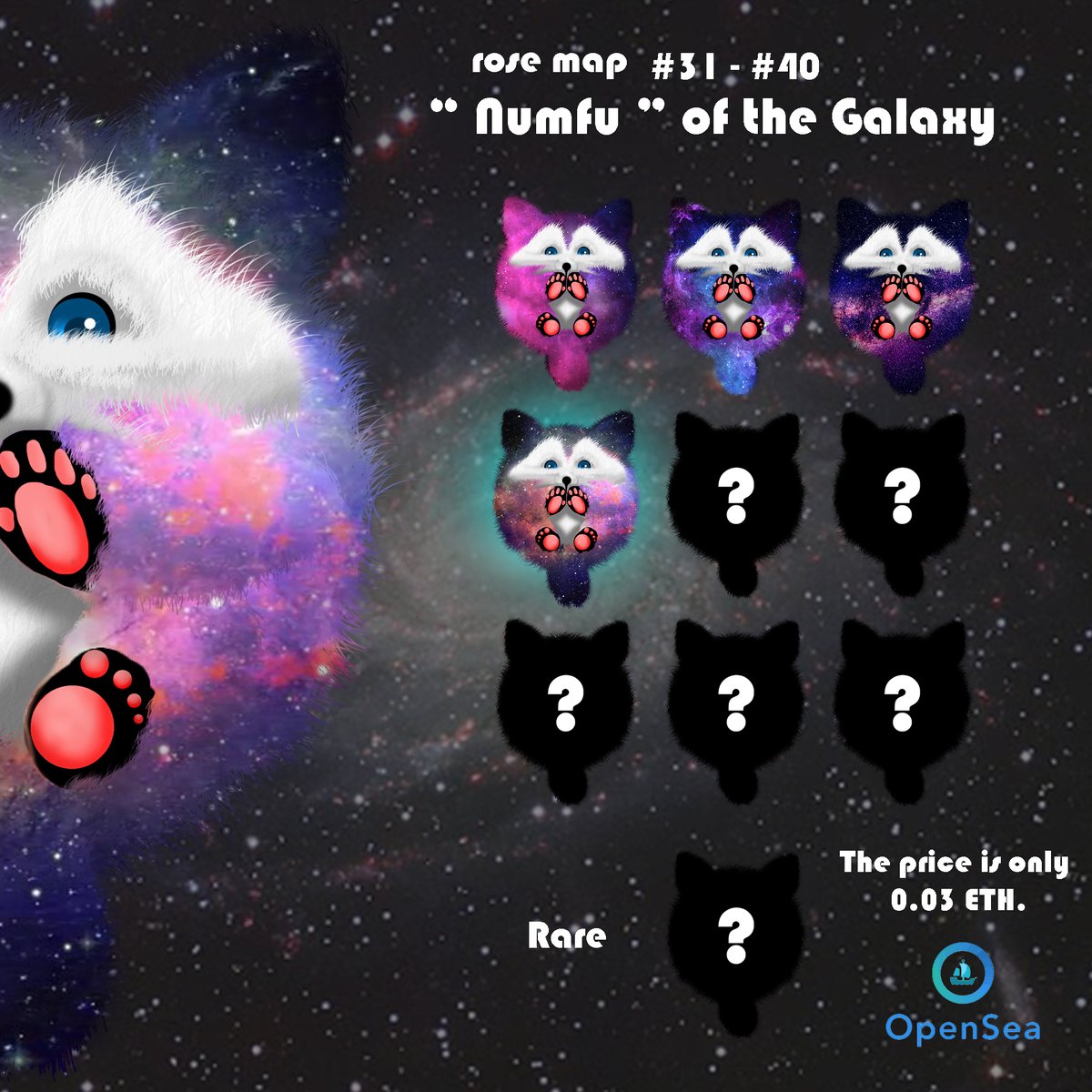 B_G_NFT's tweet photo. Update " NUMFU " of the Galaxy 
There will be a total of 10 characters.
The price is only 0.03 ETH.
The beauty of the galaxy in "NUMFU" 
#34

Click here : https://t.co/aG6LEqmTHO

#NFT #NFTTHAILAND #NFTCommunity  #nftcollector #NFTs #nftcollectors #NFTdrop #NFTJapan https://t.co/JraBEWamSm
