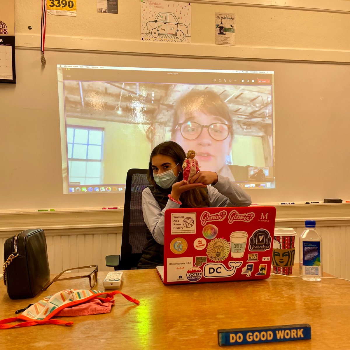 MadeiraSchool's tweet photo. Last week Dr. Allison Horrocks from the @AGirlsPod spoke with Dr. Graham’s Evolution of the US' Role in the World class about American Girl dolls, history, and the limits of representation. Thank you Dr. Horrocks!

#madeiradifference https://t.co/P8Q0AGxKHB