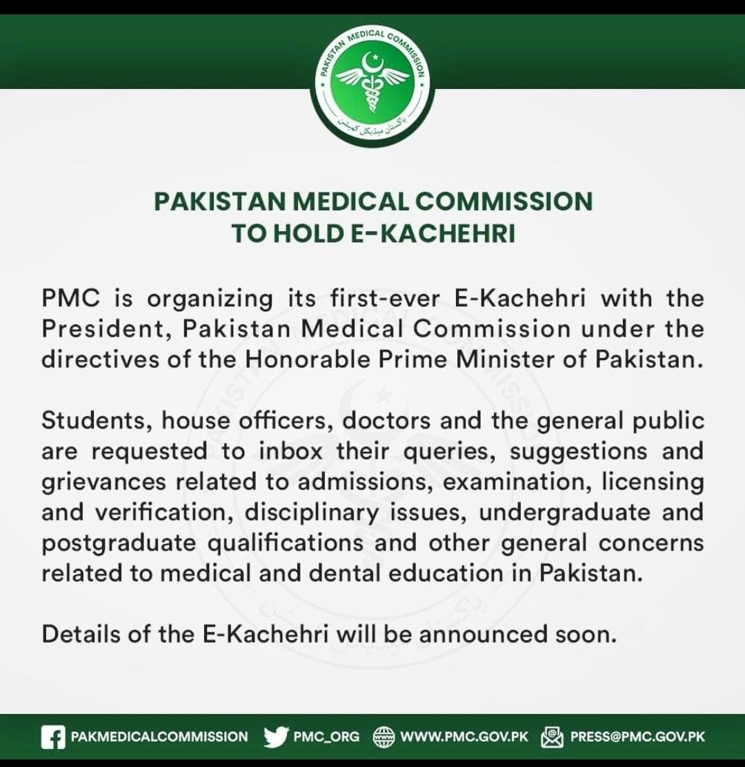 IrfaanYousaf's tweet photo. Doctors and MDCAT students are requested to must participate in  E kachehri of PMC to let them know that they are trying to DESTROY MEDICAL PROFESSION BY THEIR POLICIES.
#DissolvePMCBringBackPMDC https://t.co/fgYfWqfVrj
