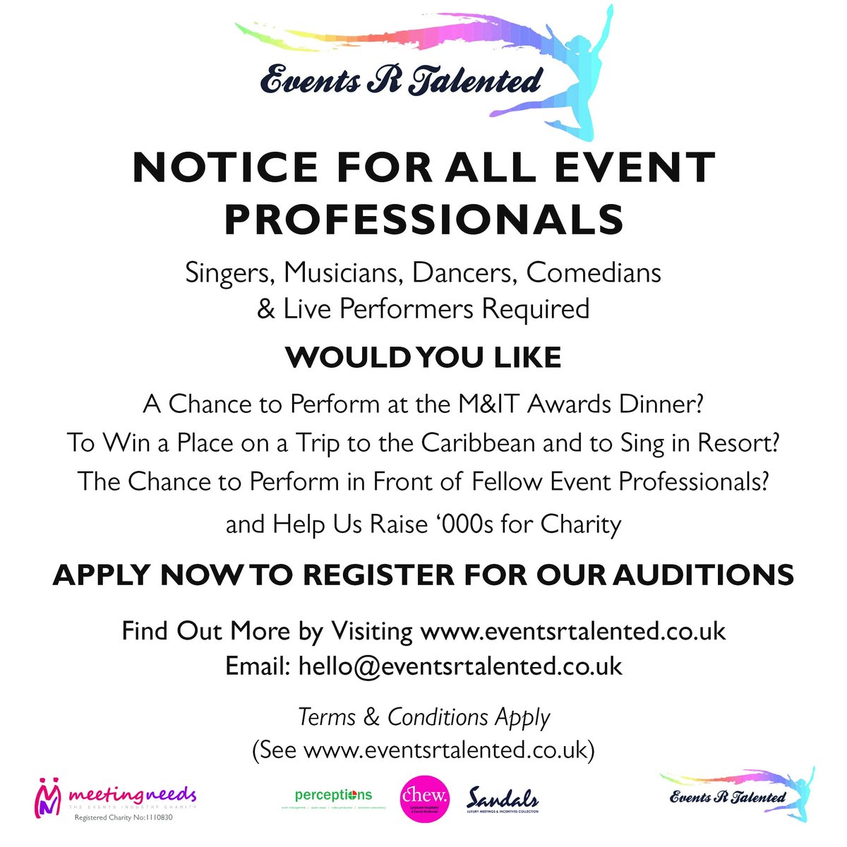 Lots of exciting news coming soon re our auditions &amp; plans for 2022. The ERT team of <a href="/PaulTidy/">Paul Tidy</a> <a href="/GraemeSaunders7/">Graeme Saunders</a> <a href="/mattcurran/">Matthew Curran</a> &amp; <a href="/Perceptionsmgt/">Ken Findlay</a> look forward to hearing from you as registrations are now open. See below or check out youtube.com/channel/UC7vCH…