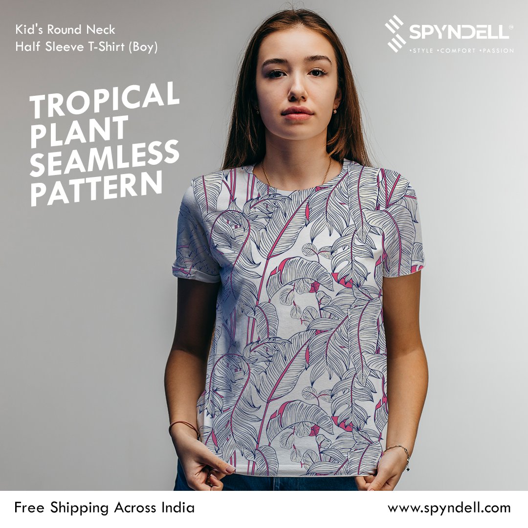 spyndell's tweet photo. Create an artistic aura around you in the 'Tropical Plant Seamless Pattern' Women's Round Neck Half Sleeve T-shirt. Shop this and more at https://t.co/K8PasHDo9A, your new fashion destination!
#fashion #spyndell #women #online 
#womenswear https://t.co/TTgXv0ITpd
