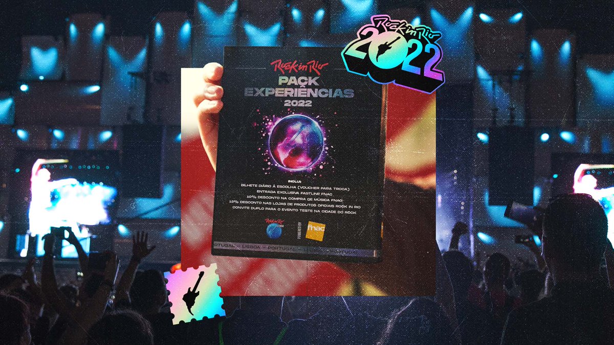 rockinriolisboa's tweet photo. O Pack Experiências Rock in Rio powered by FNAC vai garantir o teu lugar na Cidade do Rock em 2022: o ano do reencontro 🤩🎶
Descobre as vantagens únicas deste Pack, cujo valor é igual ao do bilhete normal!
#RockinRioLisboa #PackFnac #RockinRio2022 #Ivaucher #Cultura https://t.co/veCTWaT2VL