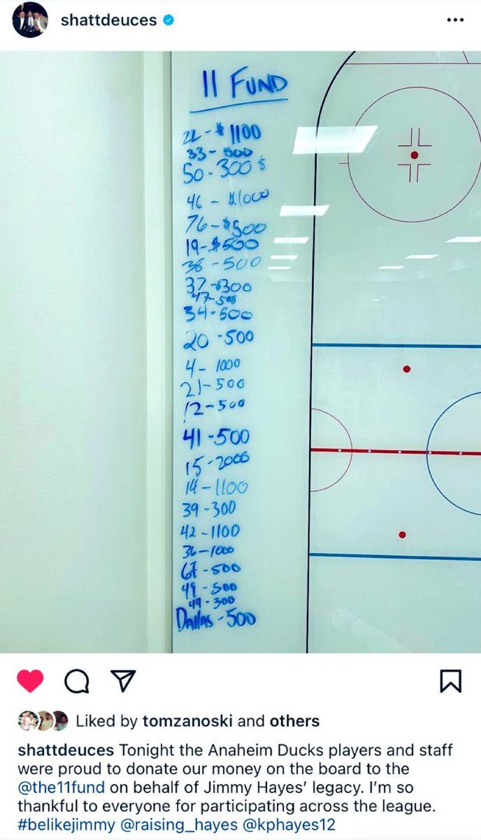 Way to go <a href="/AnaheimDucks/">Anaheim Ducks</a> ❤️ this is amazing. #11Fund #BeLikeJimmy <a href="/shattdeuces/">Kevin Shattenkirk</a>