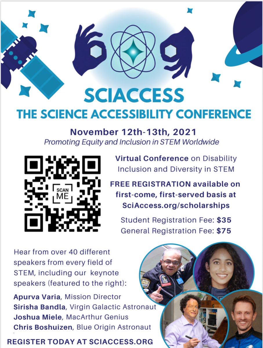 LucRiesbeck's tweet photo. So excited that #SciAccess is underway! Go @Anna_Voelker! @SciAccessINC You can register at https://t.co/QcwTsqA51K or by scanning the QR code in the flyer attached here: https://t.co/K4W8GB3IwI