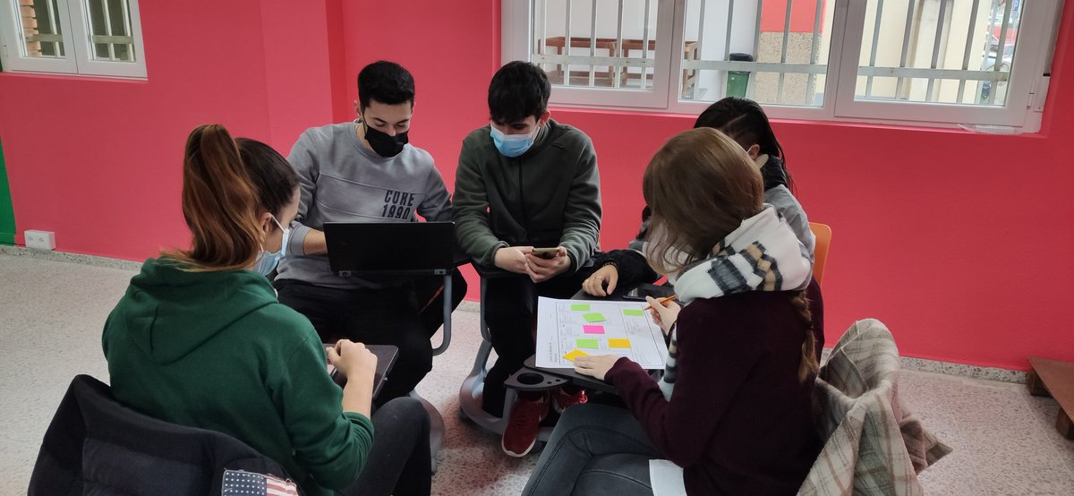 profefolj2011's tweet photo. Nuestro alumnado de #2LAQ profundiza en el Business canvas de su proyecto basado en la innovación en el sistema educativo para hacer más atractivo el aprendizaje. Trabajado hoy en #ÁPEiron @educacyl #EmprenderCyL #APESCyL gracias @iElenaR por facilitarnos el lienzo de Restrepo https://t.co/7SCDI6QHd9