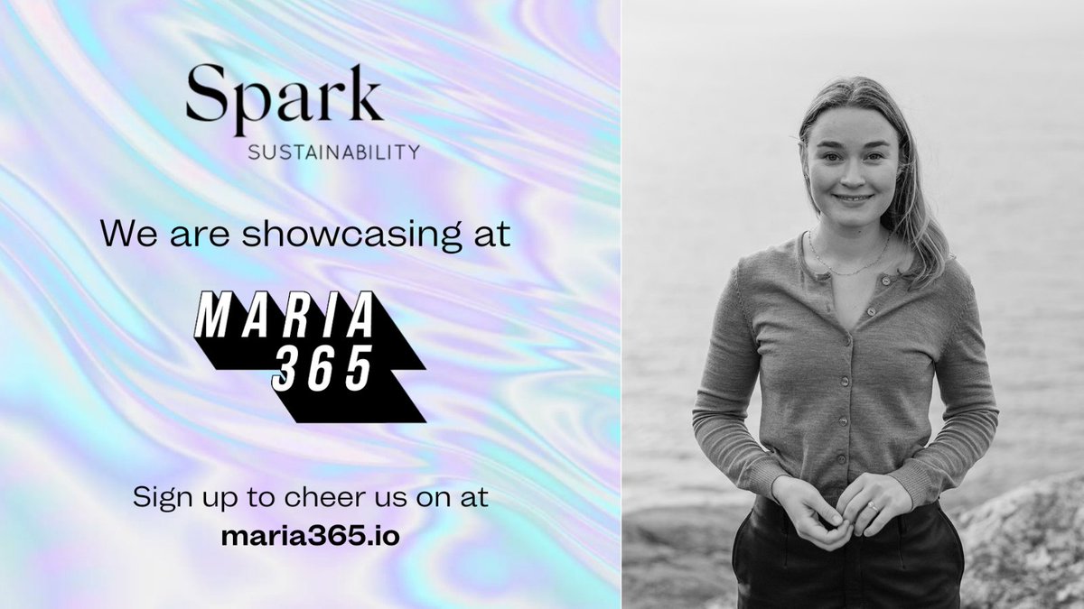 So excited to pitch <a href="/SparkClimateAct/">Spark Sustainability</a> on stage today at 15:00 at the #Maria365 Startup Showcase! Sign up for the virtual event to cheer us and 9 other <a href="/MariaZeroOne/">Maria 01</a> startups on at maria.io/maria-365/!