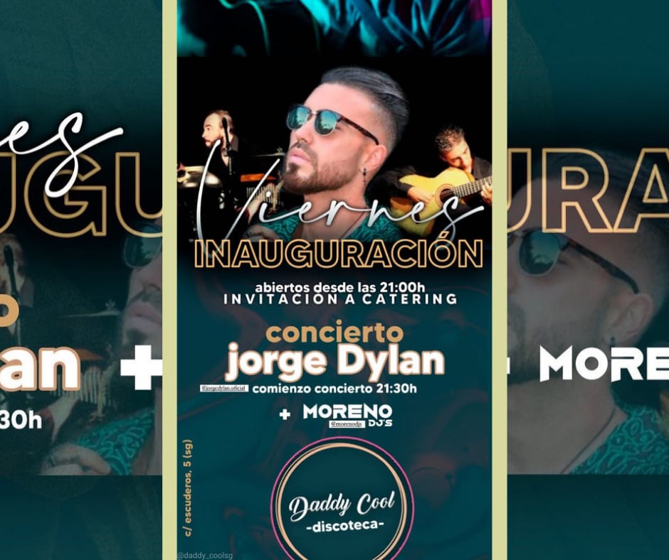 FansJorgeDylan1's tweet photo. No te pierdas hoy 12 de noviembre a @JDylanOficial en concierto a partir de las 21:30 H en Daddy Cool discoteca te encantará #musica #jorgedylan https://t.co/91mJfKbO7L