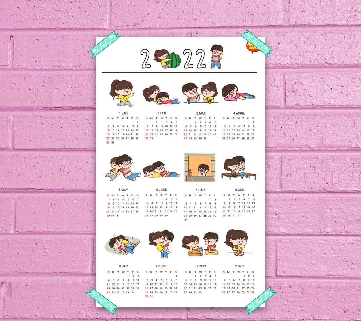 amitycomics's tweet photo. 2022  poster calendar🌟

We designed this calendar with different sizes so that you could make your home cozy. The illustrations can be easily cut out and used as small artworks on their own. You can frame it or gift it to a friend on a new year occasion 🎆 https://t.co/NSZwPSF8Cy