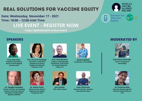 ClionaOfarrelly's tweet photo. We need vaccines and vaccine technologies for everyone on the planet; political, economic and scientific solutions required. Join the discussion Nov 17th https://t.co/hQpA9CZPtx https://t.co/hmuAzFQiqP