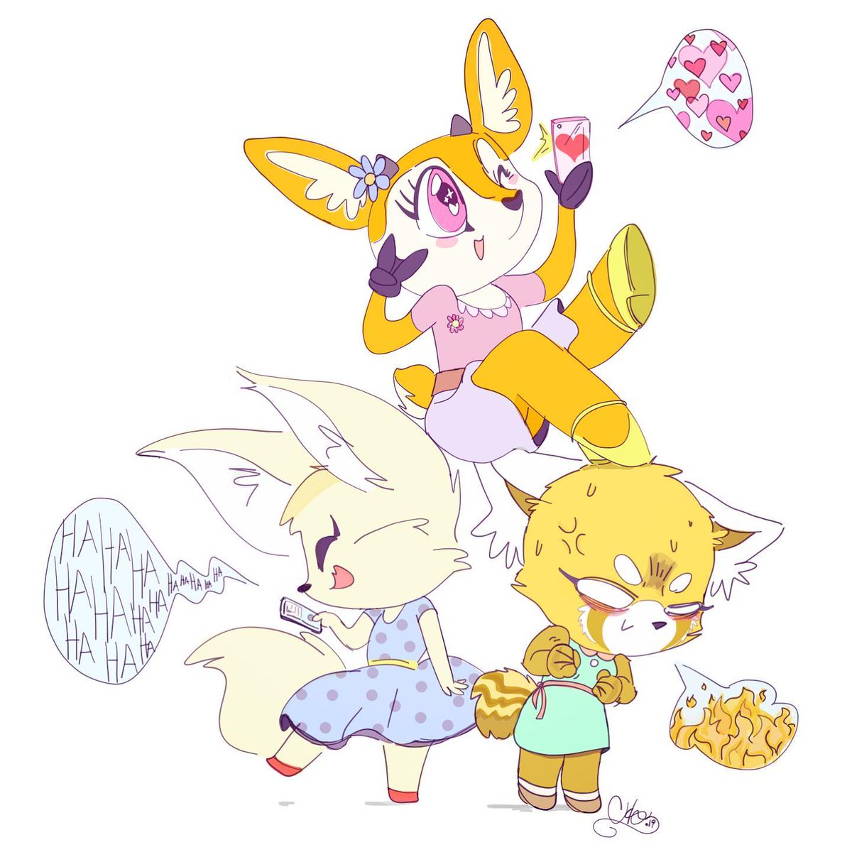 DoodlerSquiggle's tweet photo. The Girls 😆💕🔥 #Aggretsuko https://t.co/F3MEfbGLYv