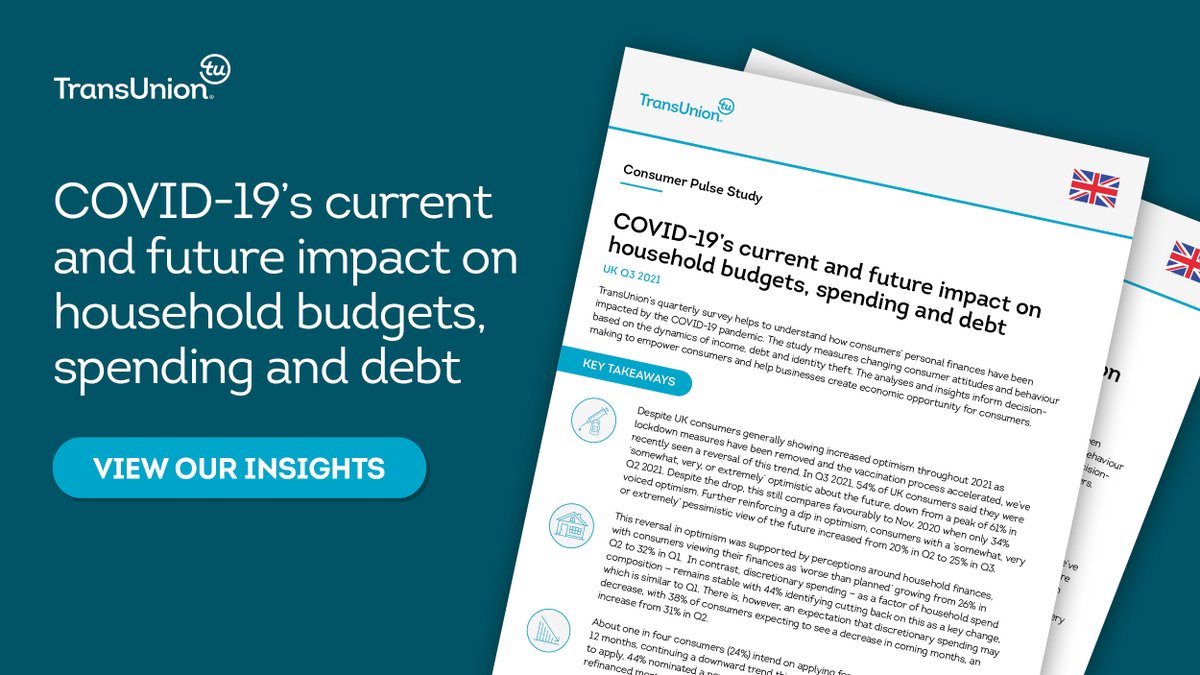 TransUnionUK's tweet photo. While only a quarter of surveyed UK consumers said their current household income is impacted by the pandemic, more are expecting to decrease discretionary spending in the future — up to 38%. Download the report: https://t.co/oZwn2NxHx3 #CreditTrends #ConsumerPulse https://t.co/JfxneE7wMz