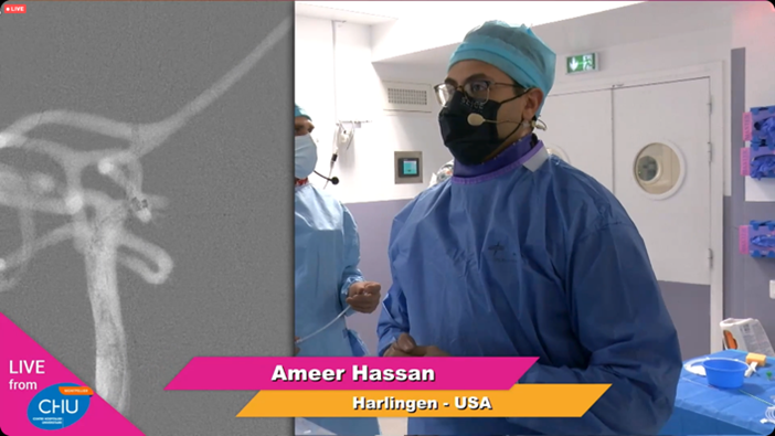 PenumbraEMEA's tweet photo. EMEA HCPs: @AmeerEHassan &amp; Dr. Lefevre conducting a flow model posterior stroke case at @slice_worldwide. Challenging PCA P1 occlusion and impressive FPE TICI 3 result! #JET7 #3MAX
Rx only. For risk info: https://t.co/EUzIbhQyWE Clinical results may vary https://t.co/cruJsjzSnm