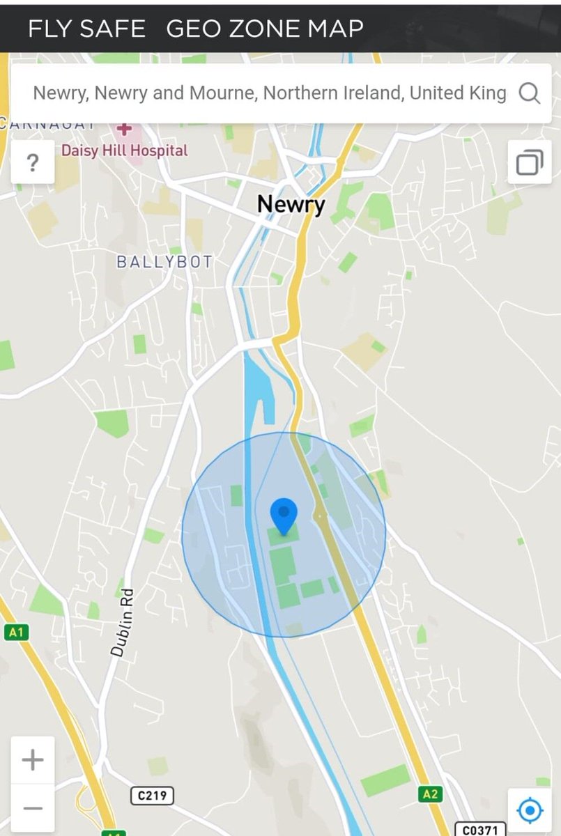 MichaelHannaway's tweet photo. The Blue Zone!
When using a #drone, most people know the user needs NATS permission to fly close to an airport (red zone), but did you also know the user also needs authorisation to fly in blue zones eg where crowds gather.  This image shows #PáircEsler in #Newry.
#funfactFriday https://t.co/YrEs2wcZnh