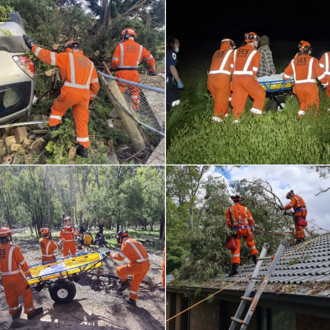 jckresq's tweet photo. With more severe weather predicted this weekend please take care out and about especially on the roads. Never drive through flooded roads &amp; watch for fallen tree hazards. Such a busy storm season with SES. Enjoying making a difference and helping people in trouble. #SESRescue https://t.co/nzkoH53beA