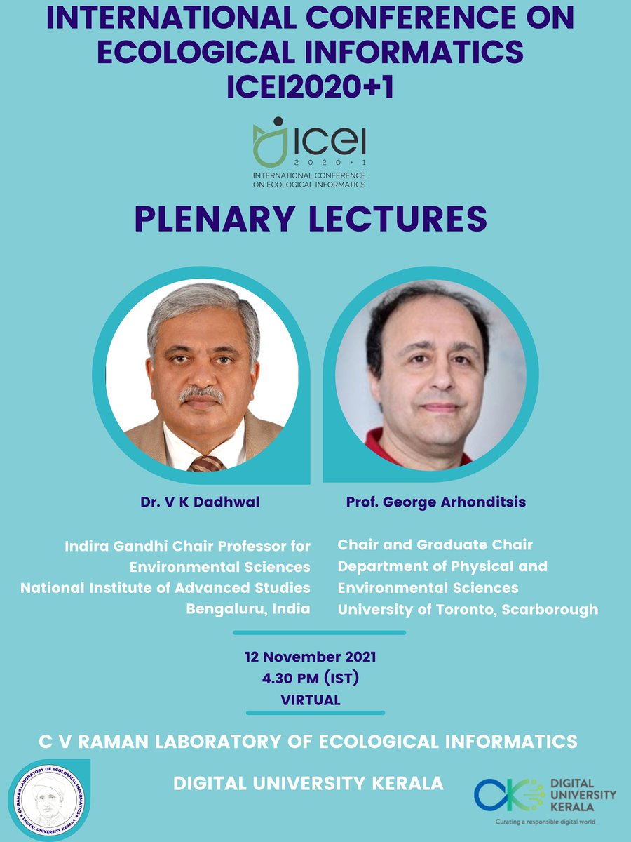 ICEI 2020 +1 (@iceiconf) on Twitter photo Awaiting Day4 to unfurl !
#ICEI2020+1 <a href="/ICEIConf/">ICEI 2020 +1</a>
Plenary lectures by
Dr. V K Dadhwal, NIAS &
Prof. George Arhonditsis <a href="/UofT/">University of Toronto</a>
starting in One hour! Awaiting Day4 to unfurl !
#ICEI2020+1 <a href="/ICEIConf/">ICEI 2020 +1</a>
Plenary lectures by
Dr. V K Dadhwal, NIAS &
Prof. George Arhonditsis <a href="/UofT/">University of Toronto</a>
starting in One hour!