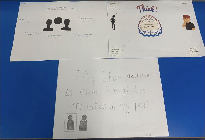 Students at the WEC creating posters of motivational speeches to reflect how they can improve their own behaviour. 

"Mistakes are not meant for repeating, they are meant for reflecting and learning."
