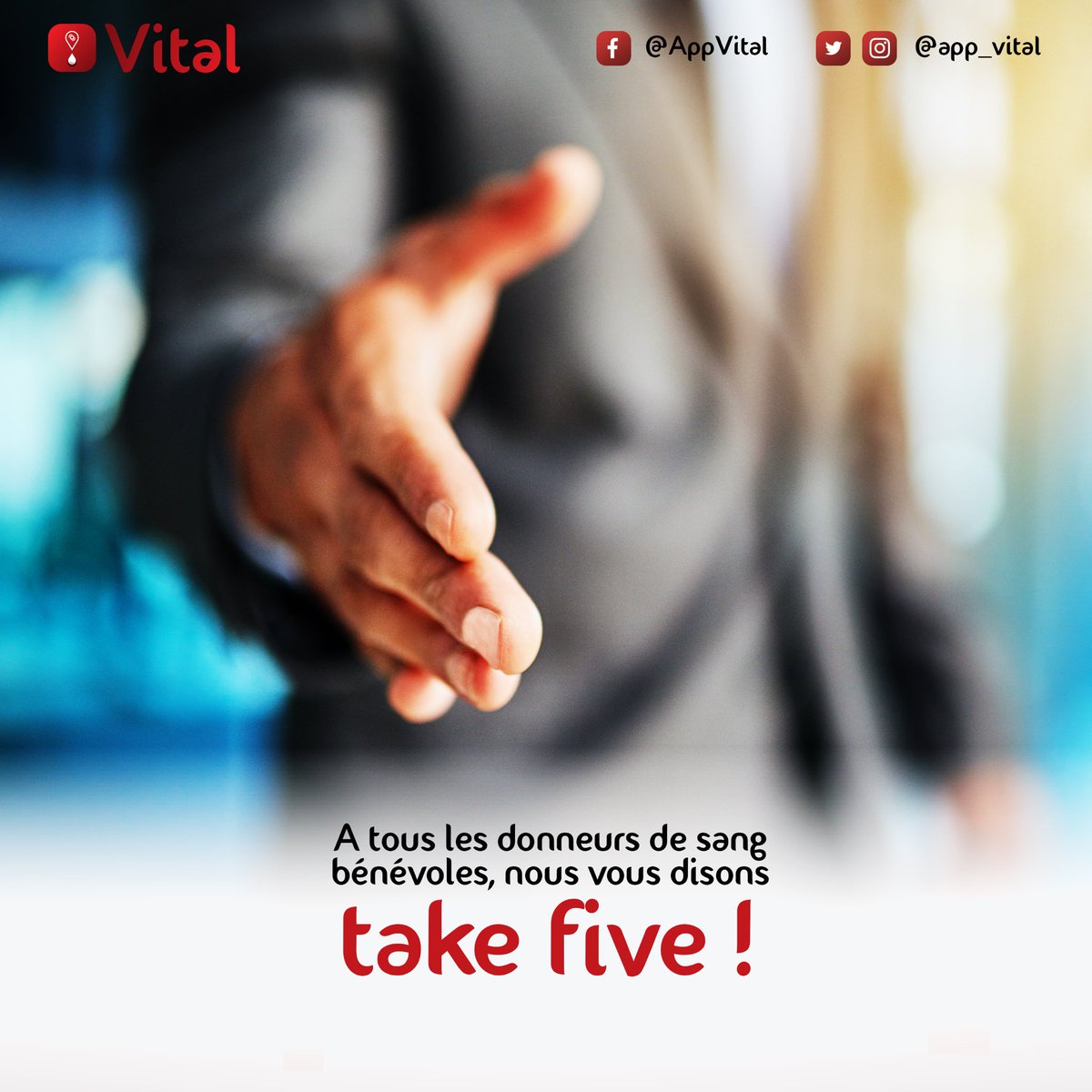 app_vital's tweet photo. Chers donneurs bénévoles, Merci ! #TakeFive https://t.co/H0vVTy7RjS