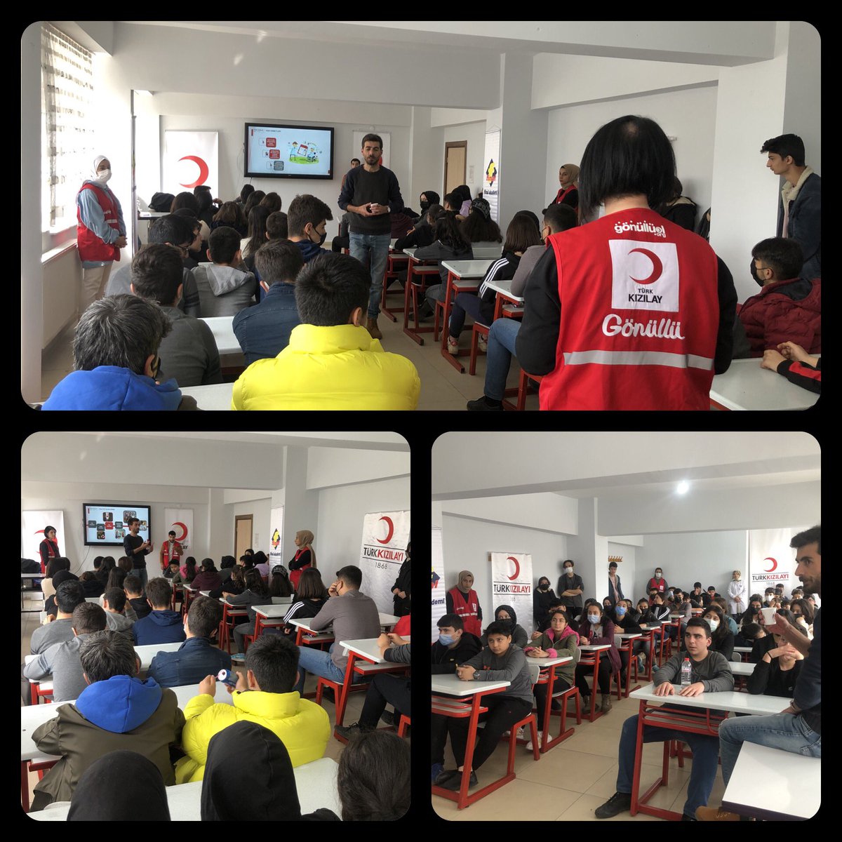 bitliskizilay's tweet photo. “Genç Kızılaycılar Yetişiyor”

Şube Başkanımız,Kadın Teşkilatımız ve gönüllü Gençlerimiz Final Lisesindeki öğrencilere Kızılay’ı ve Kızılaycılığı anlattı. #sensizolmaz dedik Gençlerimize ve onlarda Gönüllü ordumuza dahil oldular @BitlisValiligi @Kizilay @drkerem @KizilayKadin https://t.co/BnSJkQXteh