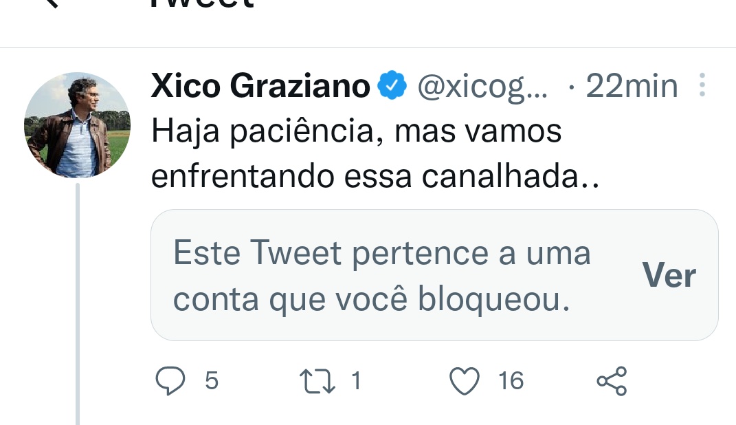 VaniWada2's tweet photo. @xicograziano 16 curtidas kkkkk , quanta relevância ,mas vamos enfrentando essa canalhada kkkk https://t.co/C9DeV7Cvnn