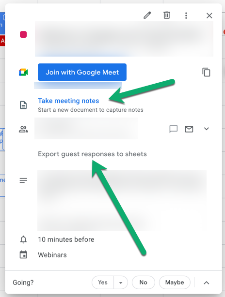 alicekeeler's tweet photo. New features in Google Calendar. 
You can now start a Google Doc for taking meeting notes and export guest responses to Google Sheets. #googleEDU https://t.co/oE7iMBZHu5 #googleCalendar https://t.co/pXrXLxjrpC