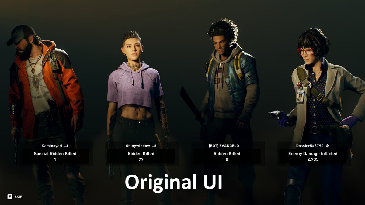 Loudwindow's tweet photo. Back 4 Blood edit! Left is my take on the end of match stats UI, and the right is the existing UI in-game. I just wanna see more of what my teammates did 👀 https://t.co/Q0Jk8QVpyb