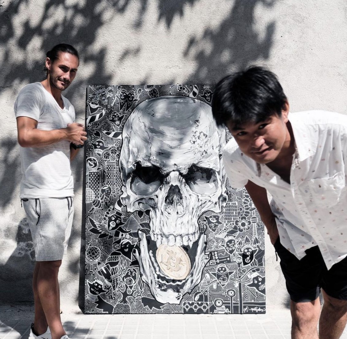 Yo55ey's tweet photo. #Bitcoinskull by @isseynfarran &amp; @yoshisislay @Yo55ey 
Please like and share 🔥🙏🏻 #Bitcoin https://t.co/xBfi5g5T6X