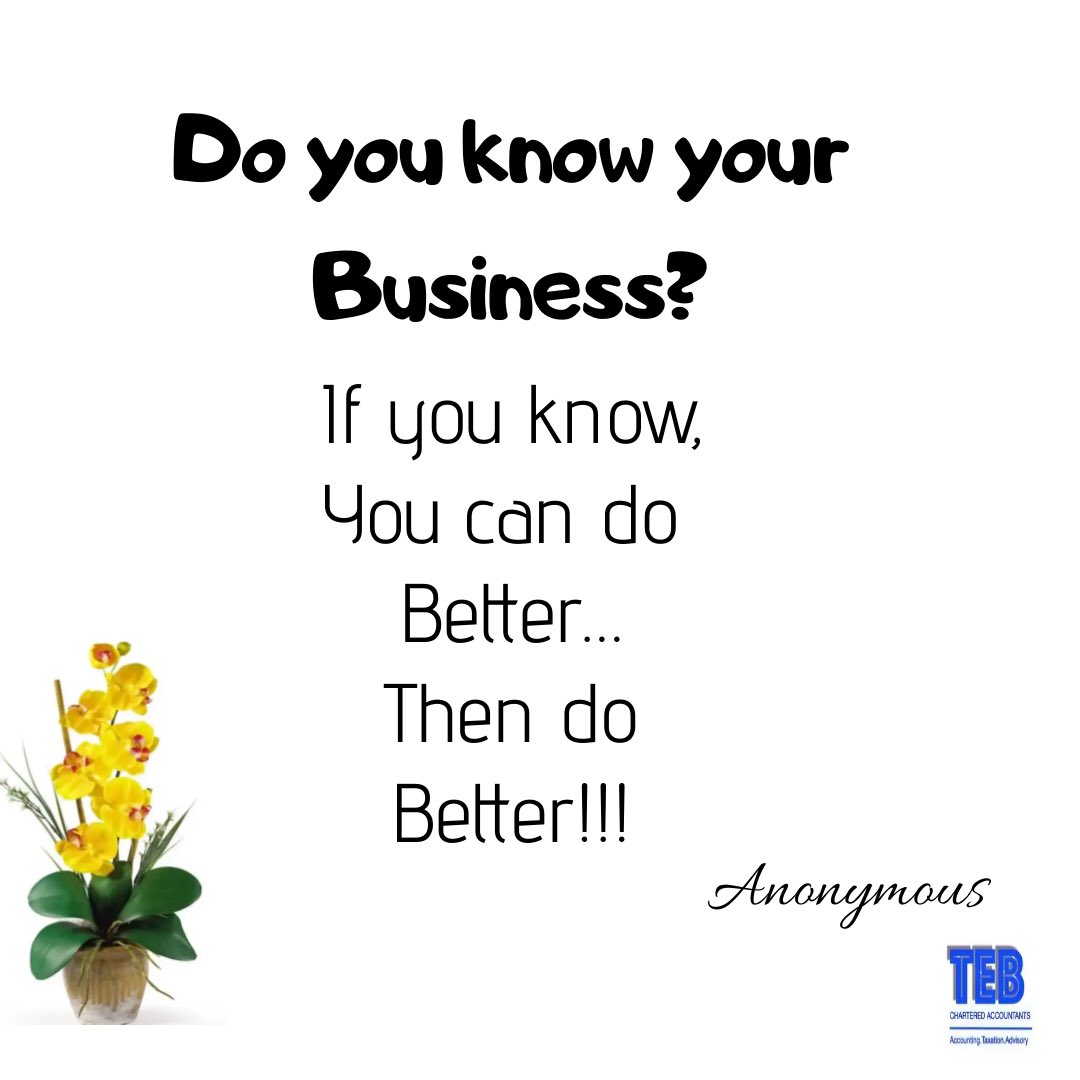 Teb_Accountants's tweet photo. Knowing how your are doing is always better than not know. 
With knowing you can make changes. https://t.co/oo4MDJlVjK