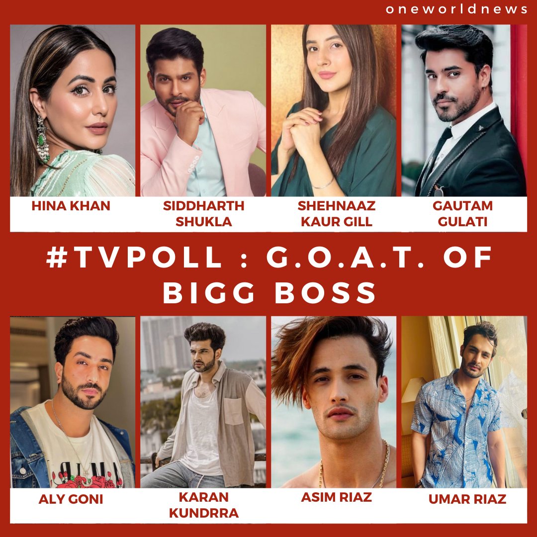 Oneworldnews_'s tweet photo. #tvpoll Who is the G.O.A.T. of #biggboss ?
To make your favourite contestant reach TOP 5, follow these simple rules:
1. Follow @oneworldnews and like this post
2. Comment the full name of the contestant that you love.
Winners out on 17 Nov 2021 https://t.co/SLfdrR05zj