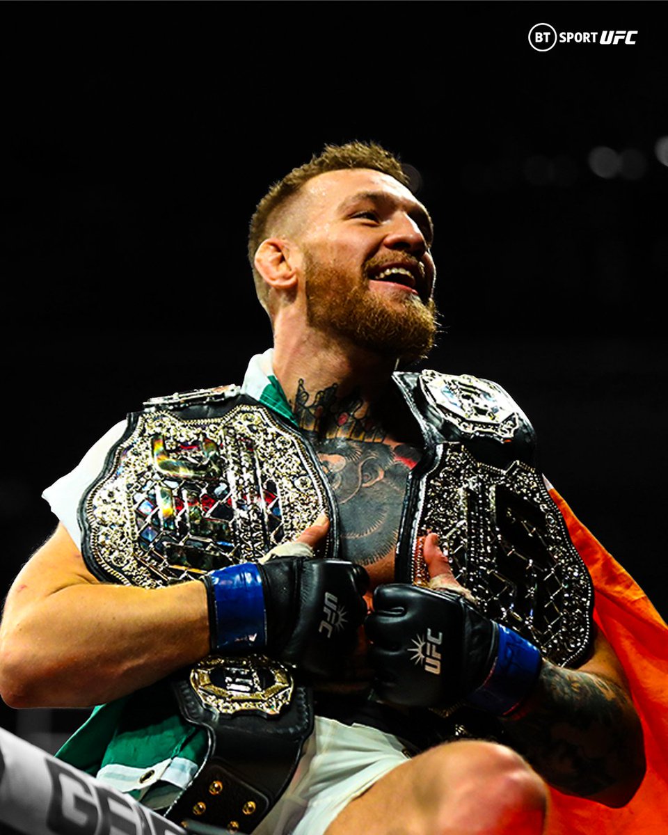 #OnThisDay in 2016, the Green and Double Gold reigned supreme at MSG.

<a href="/TheNotoriousMMA/">Conor McGregor</a> became the first simultaneous two-weight champion in UFC history as the Octagon landed in New York City for the first time.

Unforgettable.