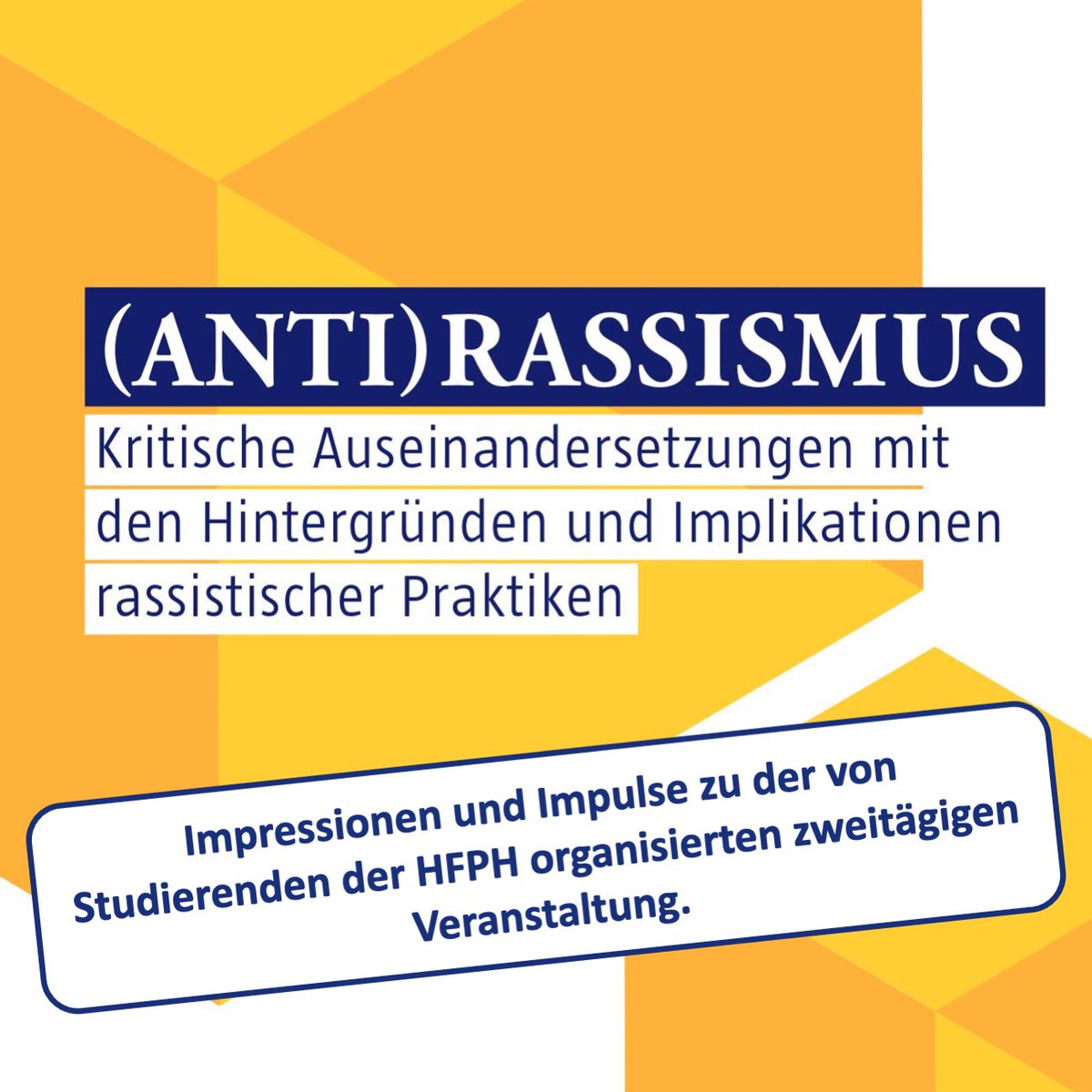 kontrapunkteZGF's tweet photo. @SabrinaKofahl und Charlotte, Studentinnen der #HFPH, organisierten am 29./30. Oktober eine Veranstaltung zum Thema #Antirassismus. Am Freitag diskutierten sie Arbeiten zum Thema und am Samstag folgte ein professionelles Training mit #Vielfaltsprojekte
#antiracism #Diversity https://t.co/NCT940FVbJ