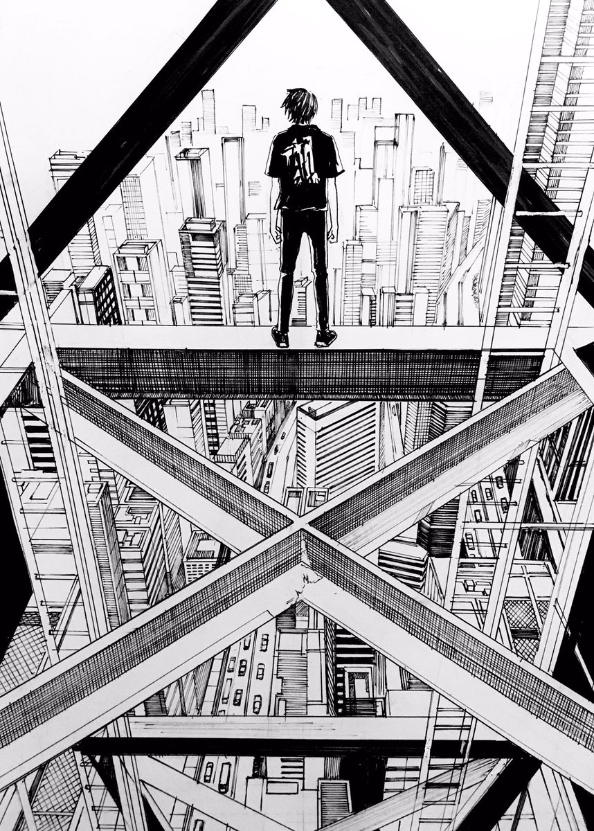 最近のペン画背景集 