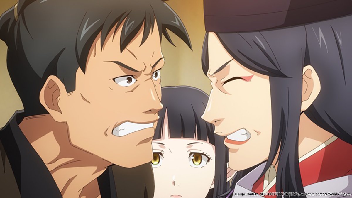 [애니플러스 11/13 23:00 방송 『이세계 식당 2』 7화 "오코노미야키 / 말차 팥빙수"] - 네코야에서 맞닥뜨린 소에몬과 도슌. 서로 적대 관계인 국가에...