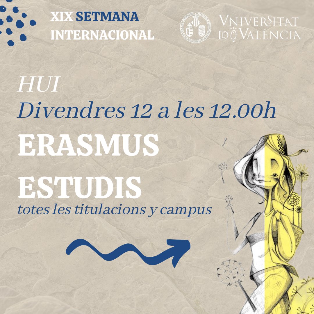 relint_UV's tweet photo. Hui tanquem les xarxes de la Setmana Internacional amb l'última sesió informativa sobre l’Erasmus Estudis, per a totes les titulacions, a les 12:00h 🏁.

#setmanainternacional #Internacionalprogram #Erasmus #Erasmuspractiques #europeanuniversity #FORTHEM #erasmusweek https://t.co/CR4VoENLRW