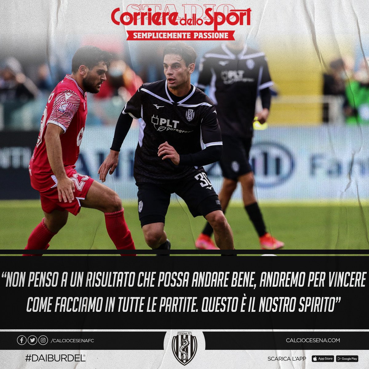 calciocesenafc's tweet photo. 🗣 "Sarà decisiva la forza del collettivo: tutti possono essere protagonisti in una partita del genere"
📌 Sul @CorSport di oggi c'è l'intervista a Giulio #Favale
#CorriereDelloSport #MediaPartner #CesenaFC https://t.co/lZF4TgOf7i