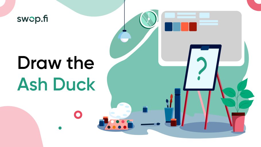 Swopfi's tweet photo. Meet our secret lottery prize — Ash Duck. While it’s going through the fiery stages of birth, you have time to guess its appearance. 
20 best ideas will get 10 $SWOP! Share this tweet with your drawing submitted in comments. Leave a link to your work here👉https://t.co/YpQH5md8aH https://t.co/ZfzrKMeDE7