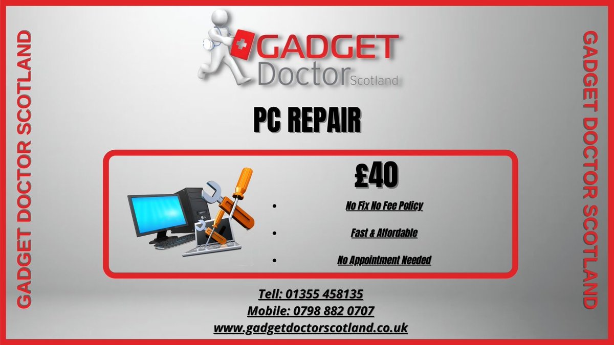 GadgetDr2014's tweet photo. Gadget Dr Scotland’s staff can fix a wide variety of gadgets with range of problems, so when your tech starts acting strange then give us a call on 01355458135 ☎️or pop into our store 🏬. We offer a free collection and drop of service in East Kilbride. 😁
https://t.co/jRMpplQI9D https://t.co/q42hQe7QgO