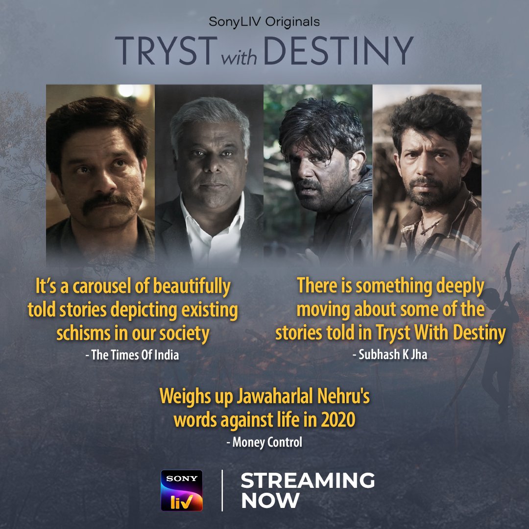 SonyLIV's tweet photo. Tune in to #TrystWithDestiny now!

Stream the internationally acclaimed anthology, exclusively on #SonyLIV.

#TrystWithDestinyOnSonyLIV https://t.co/IezdJx37iM