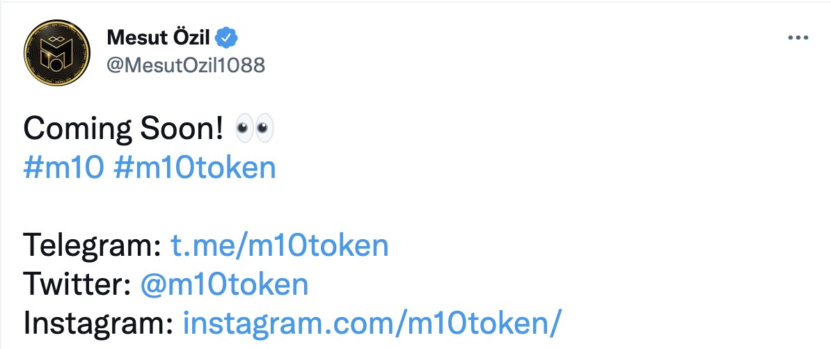 bitrazzi's tweet photo. Former Arsenal star Mesut Ozil to launch his own cryptocurrency as Fenerbahce playmaker expands M10 brand @MesutOzil1088 @m10token #fenerbahce #arsenal #m10token https://t.co/VoVPmLLNTI